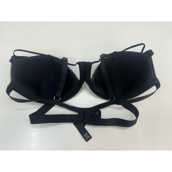 Victorias Secret Womens Bra Size 34DD Lined Demi Black Lacey Underwired - Picture 6 of 8